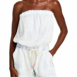 Promo 😍 Vintage Havana 👩 Womens Tie Front Tie-Dye Romper ⌛