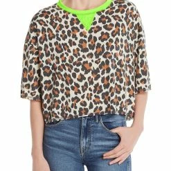 Flash Sale 😉 Vintage Havana 👩 Womens Ringer Boxy Crop Top 🤩