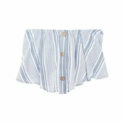 Best reviews of 👏 Vintage Havana Blue Stripe Button Tube Top for kids ✔️