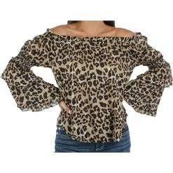 Buy 🤩 Vintage Havana 👩 Womens Animal Print Bell Sleeve Blouse 👍