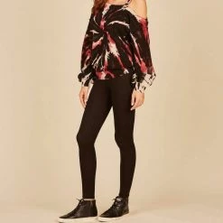 Best Pirce 🎁 Vintage Havana Cold Shoulder Sweatshirt in Vino Swirl for 👩 women 👍