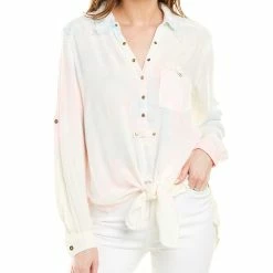 Outlet 🌟 Vintage Havana Tie-Front Top for 👩 women 🌟