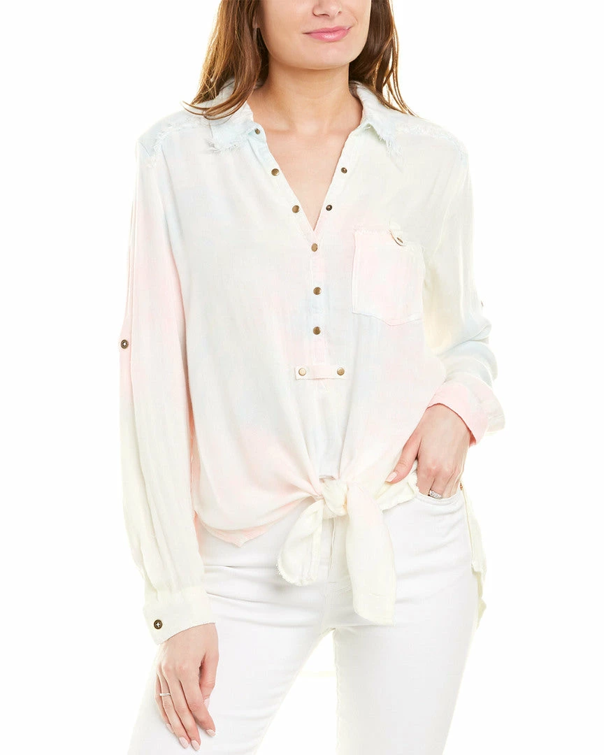 Outlet π Vintage Havana Tie-Front Top for π© women π 3 Outlet π Vintage Havana Tie-Front Top for π© women π