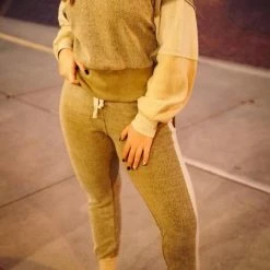 Best Sale 😀 Vintage Havana Camila Sweat Pants in Olive/Cream/Camel for 👩 women 👍