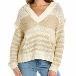 Promo 🎉 Vintage Havana Fray Detail Loose Knit Hoodie for 👩 women 💯